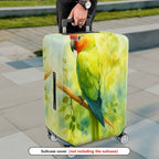 1-Piece Green Parrot Forest Watercolor Artistic Colorful  Suitcase Luggage Cover, Stretch Protective Sleeve