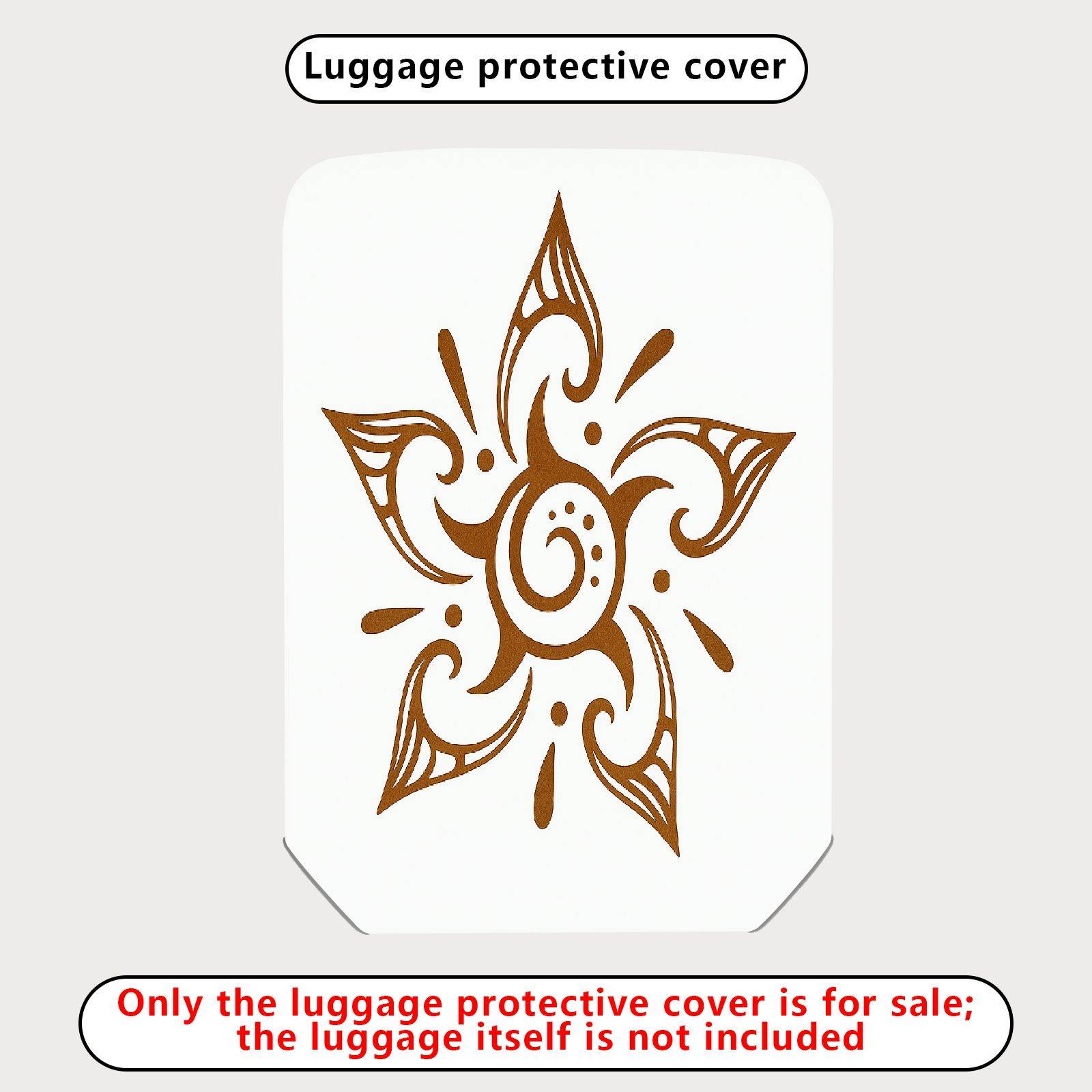 1-Piece Abstract Floral Geometric Mandala Art Bohemian  Suitcase Luggage Cover, Stretch Protective Sleeve