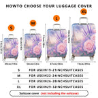 1-Piece Eiffel Tower Rose Flower Paris Travel Europe  Suitcase Luggage Cover, Stretch Protective Sleeve