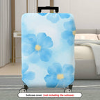 1-Piece Floral Blue Yellow Flower Abstract Art Travel  Suitcase Luggage Cover, Stretch Protective Sleeve