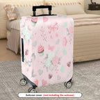 1-Piece Pink Ladybug Heart Butterfly Flower Bow  Suitcase Luggage Cover, Stretch Protective Sleeve