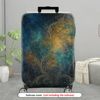 1-Piece Abstract Galaxy Blue Gold Ornate Elegant Universal  Suitcase Luggage Cover, Stretch Protective Sleeve
