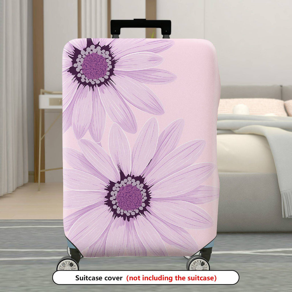 1-Piece Floral Purple Daisy Flower Pastel Decorative Stylish  Suitcase Luggage Cover, Stretch Protective Sleeve