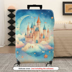 1-Piece Castle Moon Sky Star Cloud  Suitcase Luggage Cover, Stretch Protective Sleeve
