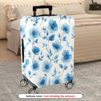 1-Piece Blue Flower Pattern Travel Luggage  Suitcase Luggage Cover, Stretch Protective Sleeve