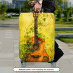 1-Piece Nature Music Guitar Leaf Vine Artistic  Suitcase Luggage Cover, Stretch Protective Sleeve