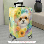 1-Piece Colorful Floral Artistic Vibrant Blooming Elegant  Suitcase Luggage Cover, Stretch Protective Sleeve