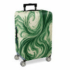 1-Piece Swirling Green Artistic Abstract Pattern Unique Stylish  Suitcase Luggage Cover, Stretch Protective Sleeve