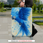 1-Piece Blue Parrot Art Design Colorful Stylish Elegant Vibrant  Suitcase Luggage Cover, Stretch Protective Sleeve