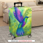 1-Piece Colorful Hummingbird Leaf Green Nature Artistic  Suitcase Luggage Cover, Stretch Protective Sleeve