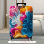 1-Piece Abstract Colorful Swirl Artistic Vibrant Dynamic  Suitcase Luggage Cover, Stretch Protective Sleeve
