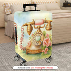 1-Piece Vintage Floral Retro Artistic Decorative  Suitcase Luggage Cover, Stretch Protective Sleeve