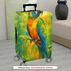 1-Piece Vibrant Parrot Nature Colorful Art Tropical Floral  Suitcase Luggage Cover, Stretch Protective Sleeve