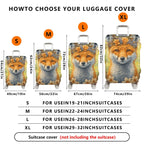 1-Piece Autumn Forest Floral Animal Nature Artistic  Suitcase Luggage Cover, Stretch Protective Sleeve