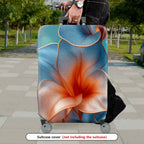 1-Piece Abstract Floral Blue Orange Artistic Luggage  Suitcase Luggage Cover, Stretch Protective Sleeve