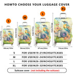 1-Piece Colorful Camera Flower Bird Nature Artistic  Suitcase Luggage Cover, Stretch Protective Sleeve
