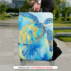 1-Piece Ocean Turtle Coral Reef Abstract Art Sea Life Theme  Suitcase Luggage Cover, Stretch Protective Sleeve