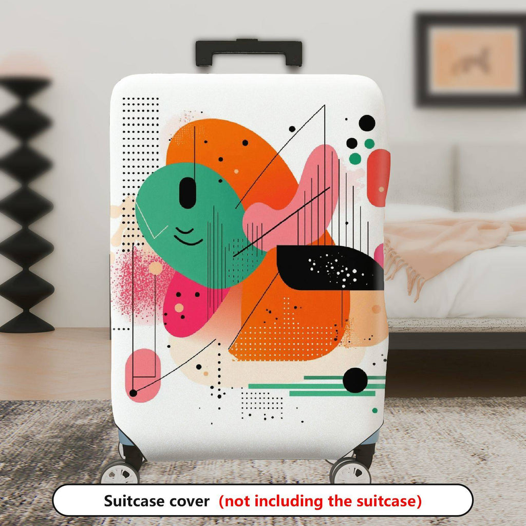 1-Piece Abstract Geometric Colorful Artistic Unique Modern  Suitcase Luggage Cover, Stretch Protective Sleeve