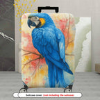 1-Piece Watercolor Parrot Blue Rainbow Nature Art  Suitcase Luggage Cover, Stretch Protective Sleeve