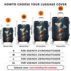 1-Piece Outer Space Planet Universe Galaxy Saturn Earth  Suitcase Luggage Cover, Stretch Protective Sleeve