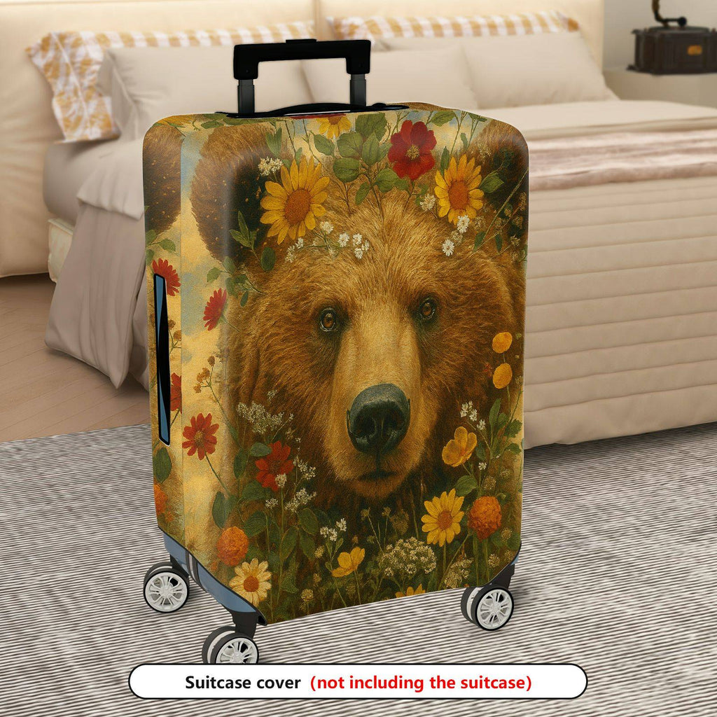 1-Piece Animal Flower Nature Wildlife Art Vintage  Suitcase Luggage Cover, Stretch Protective Sleeve