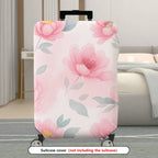 1-Piece Pink Flower Leaf Blossom Pastel Romantic  Suitcase Luggage Cover, Stretch Protective Sleeve