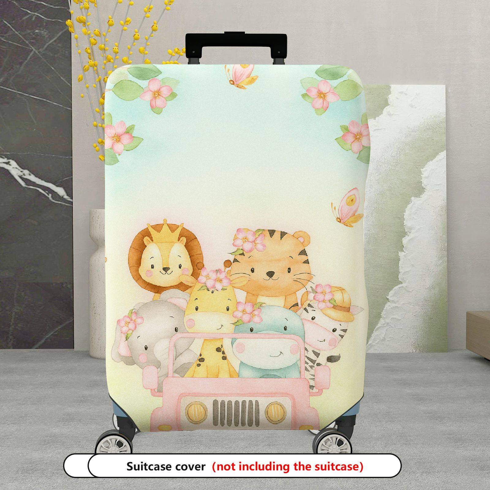 1-Piece Animal Flower Tree Car Butterfly  Suitcase Luggage Cover, Stretch Protective Sleeve