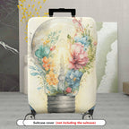 1-Piece Floral  Bulb Painting Artistic Abstract Watercolor  Suitcase Luggage Cover, Stretch Protective Sleeve
