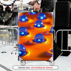 1-Piece Abstract Bubble Orange Blue Modern Artistic Colorful  Suitcase Luggage Cover, Stretch Protective Sleeve