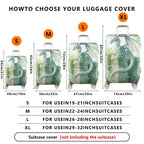 1-Piece Dragon Fantasy Art Mythical Green Nature Ivy  Suitcase Luggage Cover, Stretch Protective Sleeve