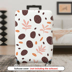 1-Piece Abstract Brown Leaf Pattern  Suitcase Luggage Cover, Stretch Protective Sleeve