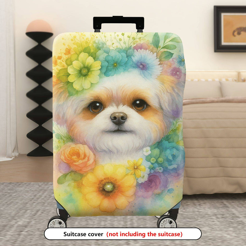 1-Piece Colorful Floral Artistic Vibrant Blooming Elegant  Suitcase Luggage Cover, Stretch Protective Sleeve