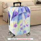 1-Piece Umbrella Floral Watercolor Abstract Colorful  Suitcase Luggage Cover, Stretch Protective Sleeve
