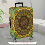 1-Piece Abstract Bohemian Floral Mandala Geometric Vibrant  Suitcase Luggage Cover, Stretch Protective Sleeve