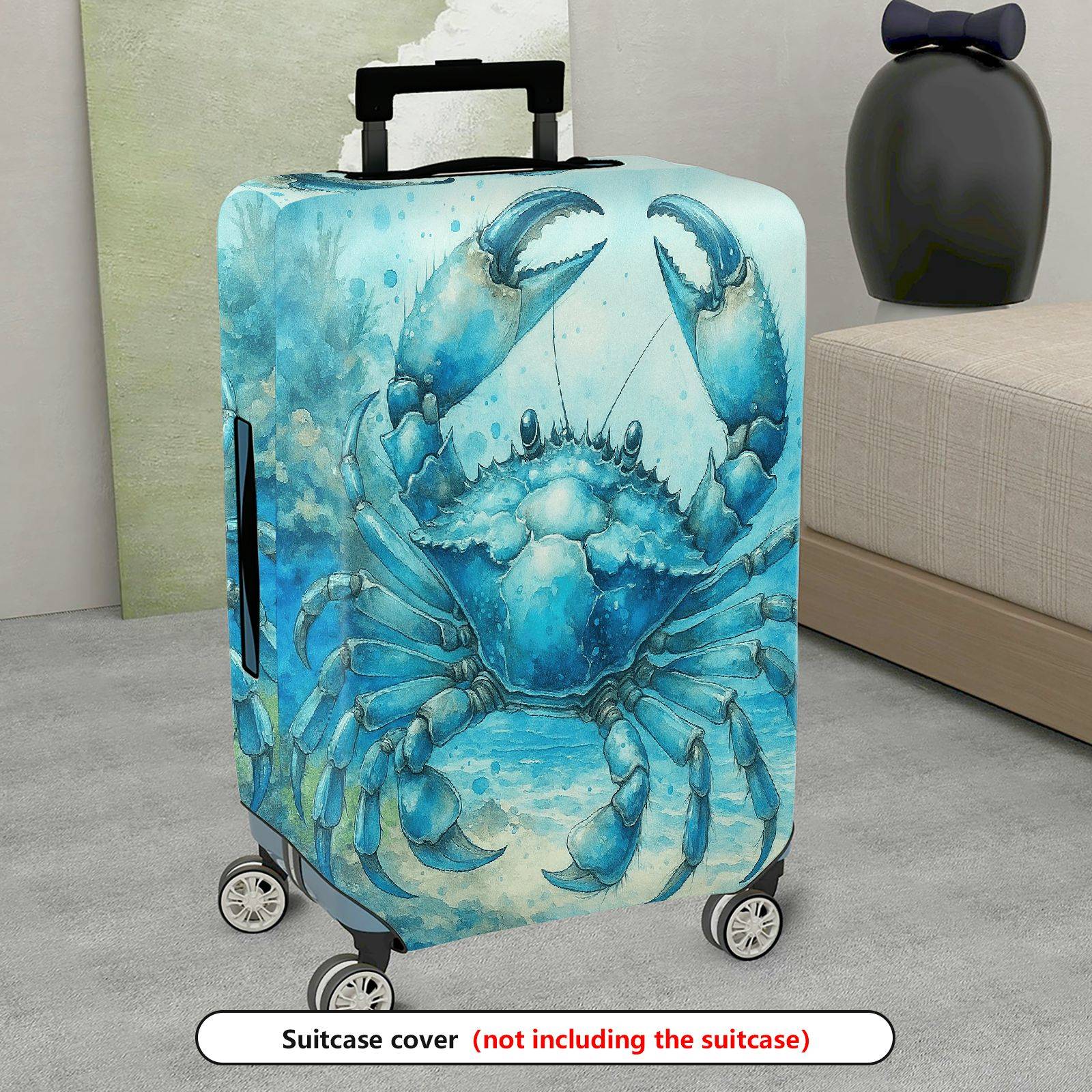 1-Piece Crab Ocean Artistic Graphic Stylish  Suitcase Luggage Cover, Stretch Protective Sleeve