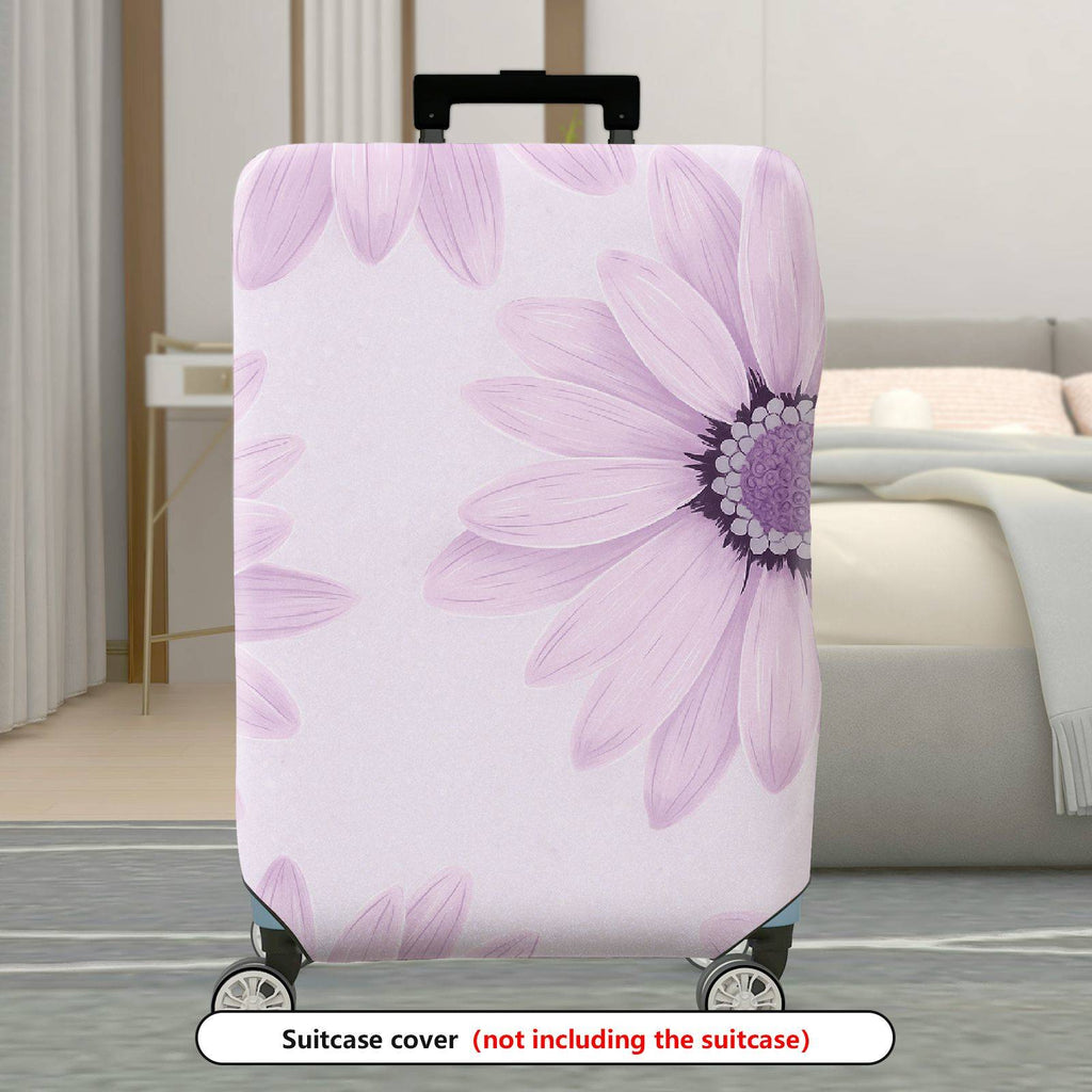 1-Piece Floral Purple Pastel Daisy Artistic Soft Flower  Suitcase Luggage Cover, Stretch Protective Sleeve