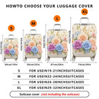 1-Piece Floral Music Notes Colorful Roses Abstract Artistic  Suitcase Luggage Cover, Stretch Protective Sleeve