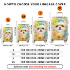 1-Piece Colorful Floral Artistic Vibrant Blooming Elegant  Suitcase Luggage Cover, Stretch Protective Sleeve