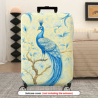 1-Piece Peacock Floral Elegant Artistic Decorative  Suitcase Luggage Cover, Stretch Protective Sleeve