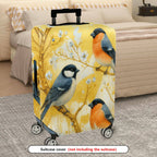 1-Piece Spring Bird Flower Branch Yellow Artistic  Suitcase Luggage Cover, Stretch Protective Sleeve