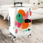 1-Piece Abstract Geometric Colorful Artistic Unique Modern  Suitcase Luggage Cover, Stretch Protective Sleeve