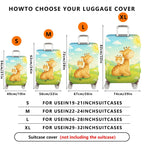 1-Piece Giraffe Grassland Sunshine Flower  Suitcase Luggage Cover, Stretch Protective Sleeve
