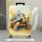 1-Piece Tortoise Watercolor Art Nature Wildlife Colorful  Suitcase Luggage Cover, Stretch Protective Sleeve