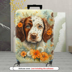 1-Piece Dog Floral Artistic Luggage Travel Design  Suitcase Luggage Cover, Stretch Protective Sleeve