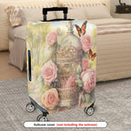 1-Piece Vintage Floral Butterfly Birdcage Nature Artistic  Suitcase Luggage Cover, Stretch Protective Sleeve