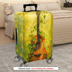 1-Piece Nature Music Guitar Leaf Vine Artistic  Suitcase Luggage Cover, Stretch Protective Sleeve