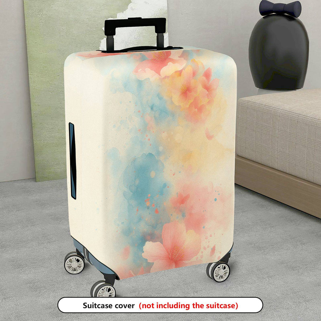 1-Piece Floral Abstract Watercolor Art Travel  Suitcase Luggage Cover, Stretch Protective Sleeve