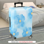1-Piece Floral Blue Yellow Flower Abstract Art Travel  Suitcase Luggage Cover, Stretch Protective Sleeve