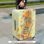 1-Piece Floral Shoe Blue Orange Yellow Artistic Vintage Creative  Suitcase Luggage Cover, Stretch Protective Sleeve