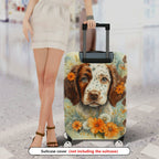 1-Piece Dog Floral Artistic Luggage Travel Design  Suitcase Luggage Cover, Stretch Protective Sleeve